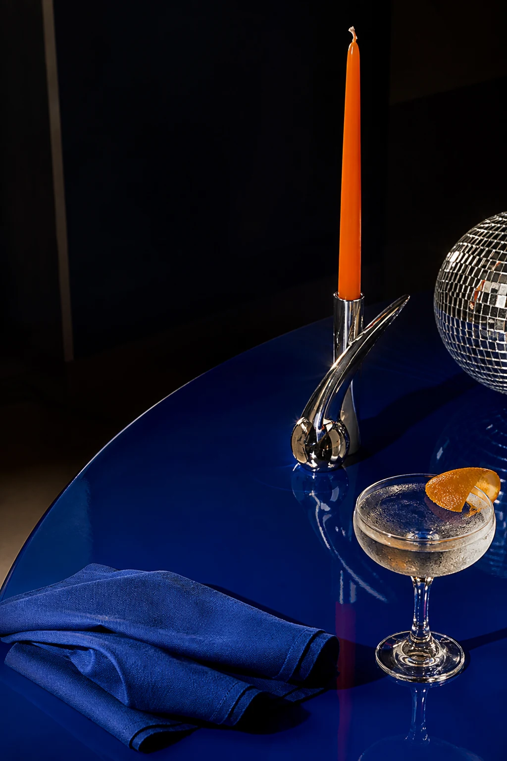 An electric after-dark birthday still life